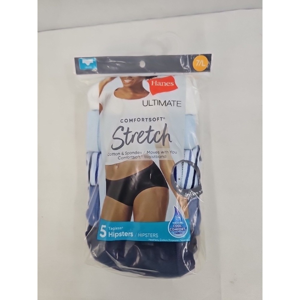 Hanes Ultimate ComfortSoft Women's Hipster Underwear 5-Pack Size 7/L